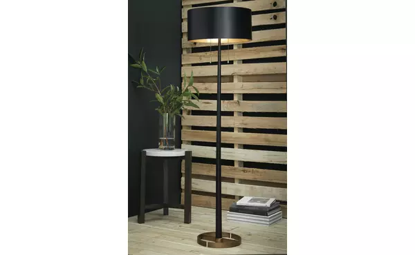 amadell black/gold finish metal floor lamp (1/cn) by ashley