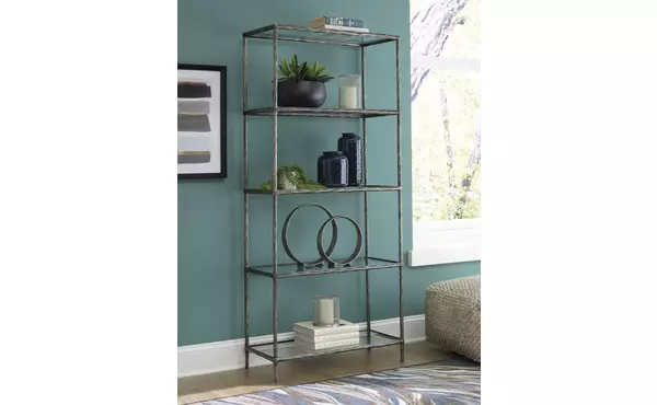 ryandale antique pewter finish bookcase by ashley