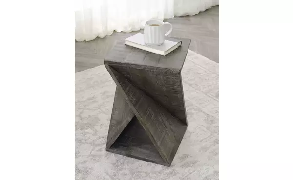zalemont distressed gray accent table by ashley