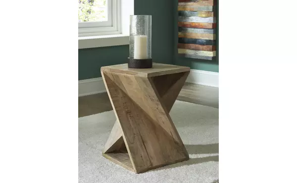 zalemont distressed brown accent table by ashley