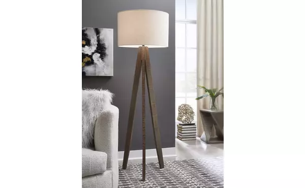 dallson gray/brown wood floor lamp (1/cn) by ashley
