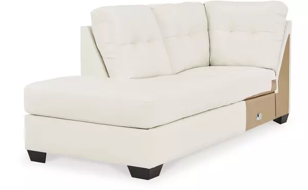 donlen white laf corner chaise by ashley