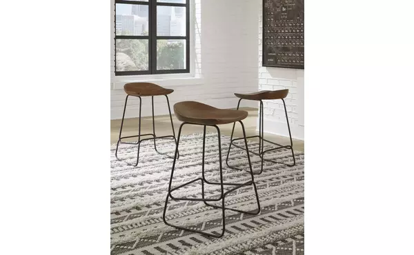 wilinruck brown/black stool (3/cn) by ashley