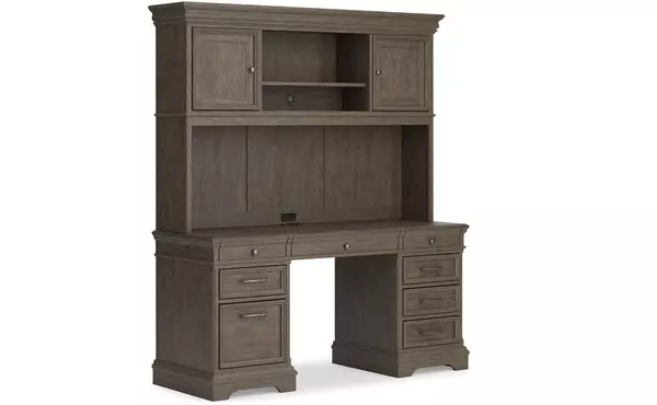 janismore weathered gray credenza top by ashley