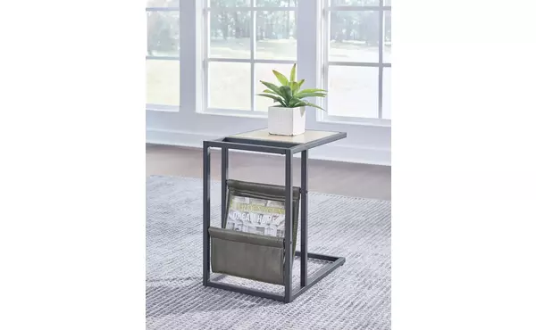 freslowe light brown/black chair side end table by ashley