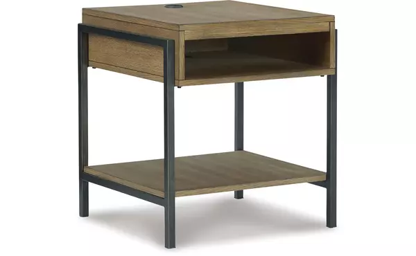 fridley brown/black rectangular end table by ashley