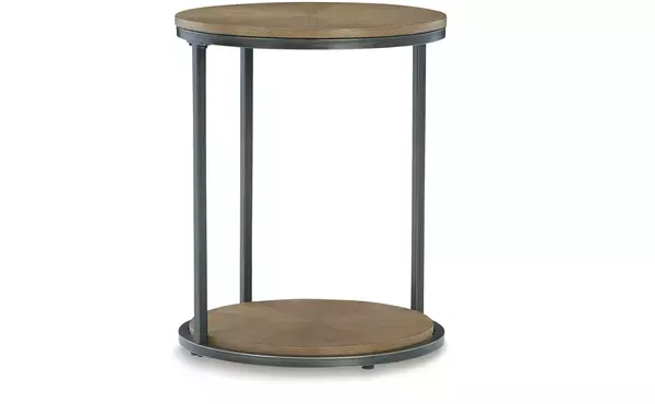 fridley brown/black round end table by ashley