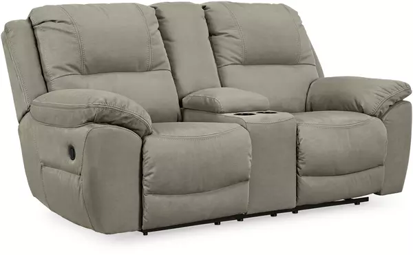 next-gen gaucho putty dbl rec loveseat w/console by ashley