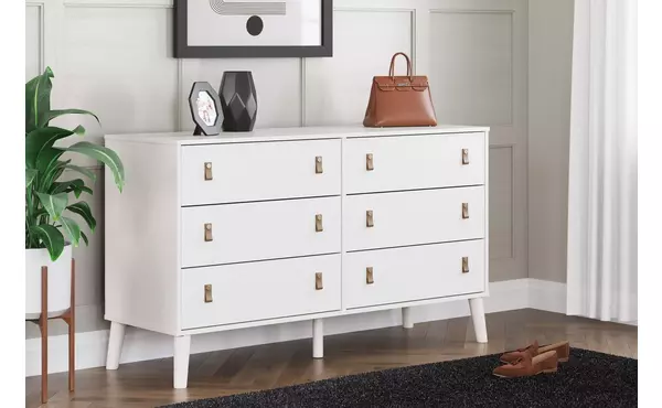 aprilyn white six drawer dresser by ashley