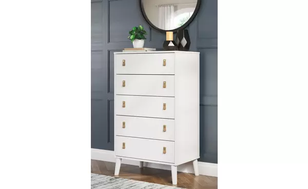 aprilyn white five drawer chest by ashley