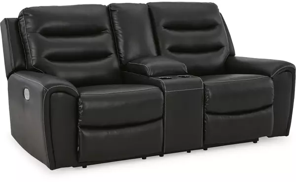 warlin black pwr rec loveseat/con/adj hdrst by ashley