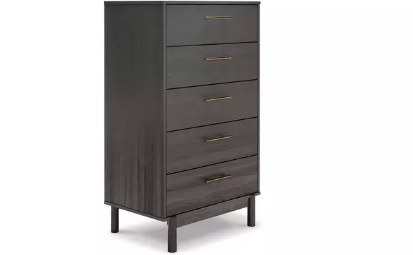 brymont dark gray five drawer chest by ashley