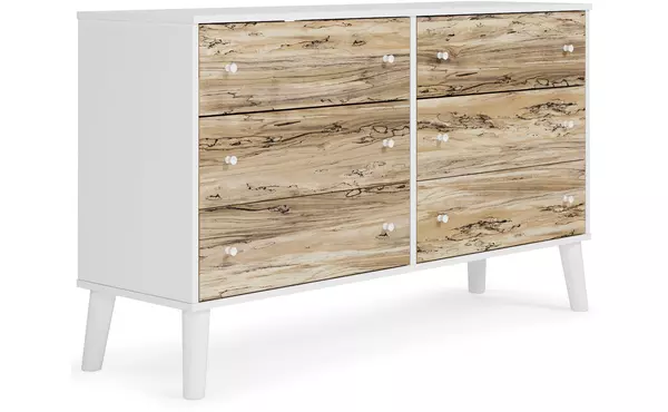 piperton white six drawer dresser by ashley