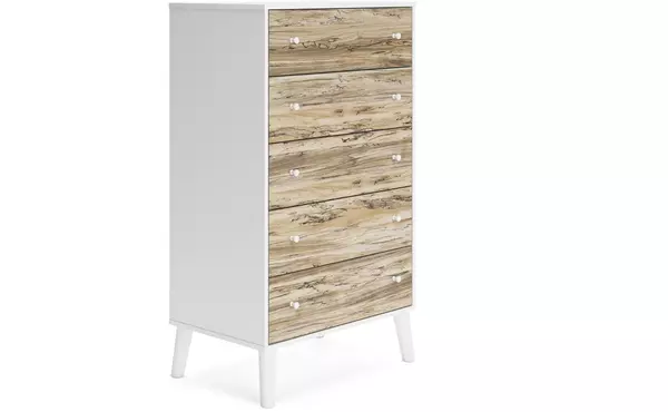 piperton white five drawer chest by ashley