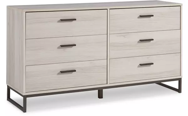 socalle light natural six drawer dresser by ashley