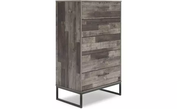 neilsville multi gray five drawer chest by ashley