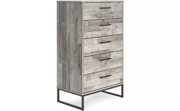 neilsville whitewash five drawer chest by ashley