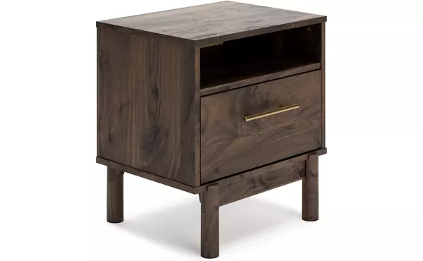calverson mocha one drawer night stand by ashley