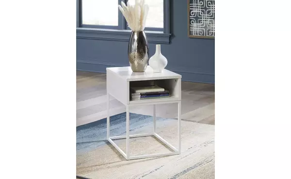 deznee white rectangular end table by ashley