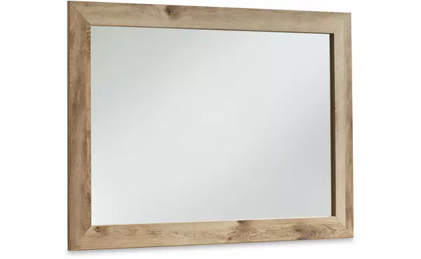 hyanna tan brown bedroom mirror by ashley
