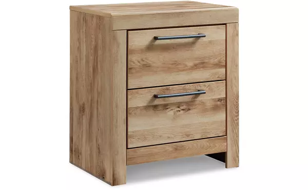 hyanna tan brown two drawer night stand by ashley
