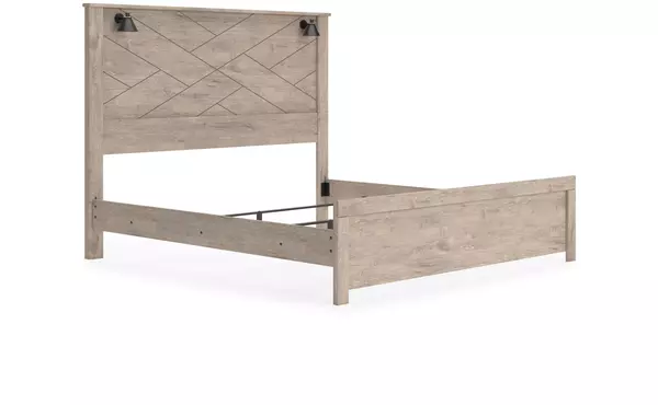 king panel footboard ashley senniberg light brown/white B1191-56