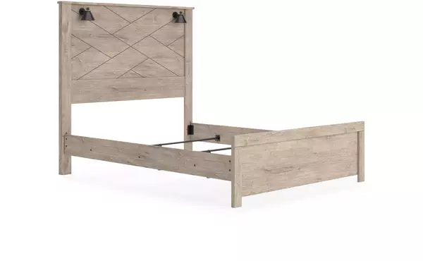 queen panel headboard ashley senniberg light brown/white B1191-57