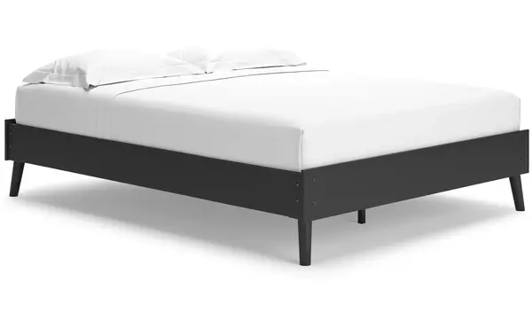 charlang two-tone queen platform bed by ashley