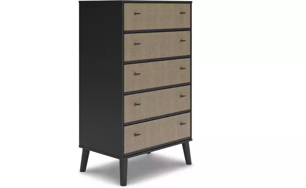 charlang two-tone five drawer chest by ashley