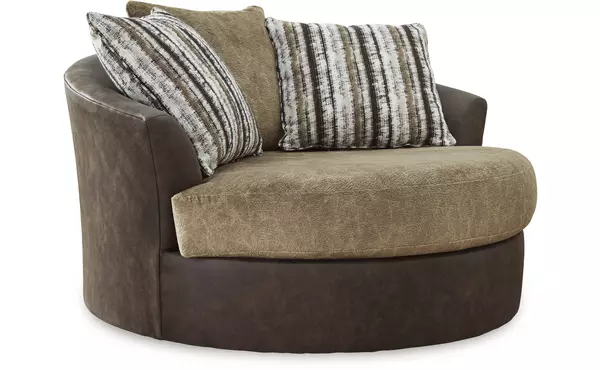 alesbury chocolate oversized swivel accent chair by ashley