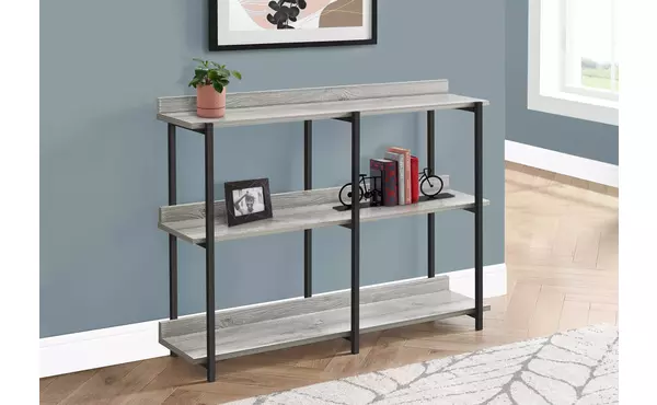 accent table - 48 l - grey - black metal hall console by monarch specialties