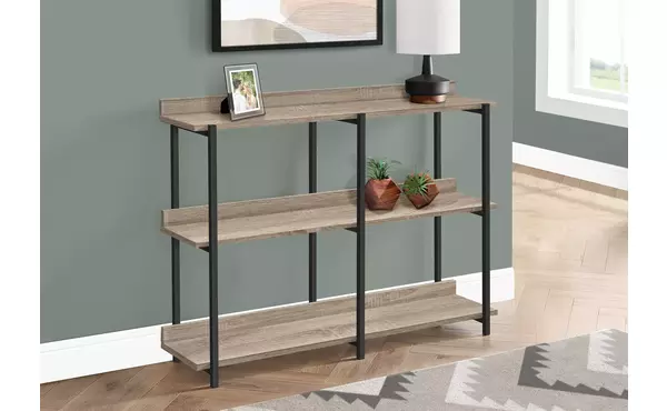 accent table - 48 l - dark taupe - black metal console by monarch specialties