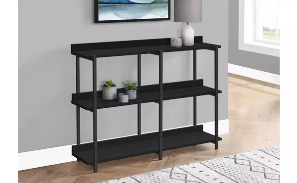 accent table - 48 l - black - black metal hall console by monarch specialties