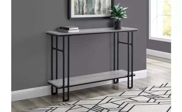 accent table - 48 l - grey - black metal hall console by monarch specialties