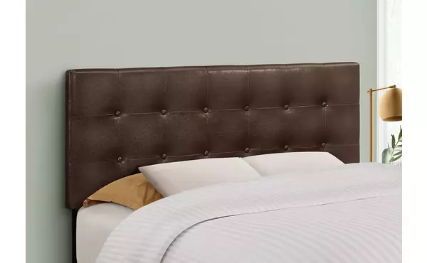 bed - full size - brown leather-look headboard only by monarch specialties