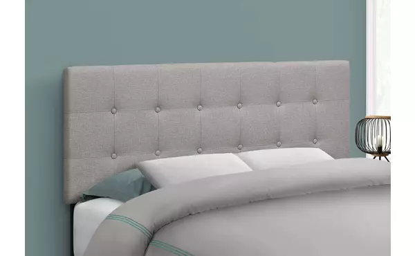 bed - full size - grey linen headboard only by monarch specialties