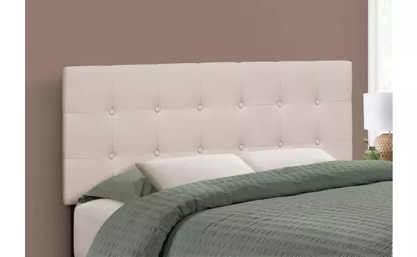 bed - full size - beige linen headboard only by monarch specialties
