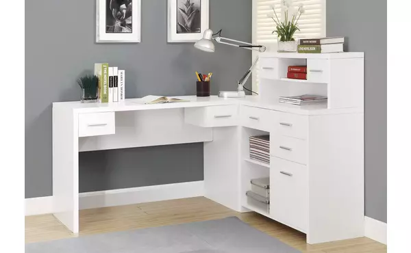 computer desk - white left or right facing corner by monarch specialties