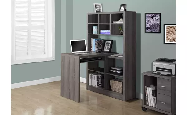 computer desk - dark taupe left or right facing corner by monarch specialties