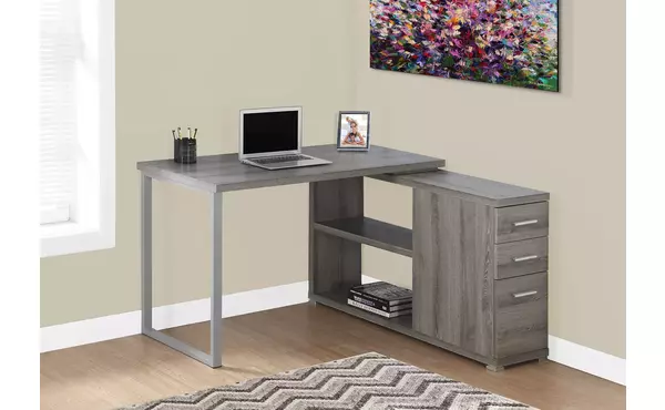 computer desk - dark taupe left or right facing corner by monarch specialties