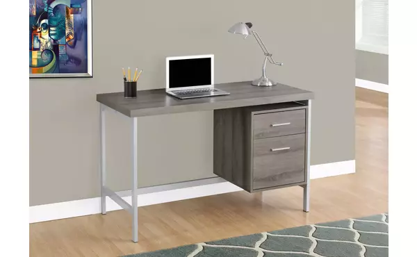 computer desk - 48 l - dark taupe - silver metal by monarch specialties