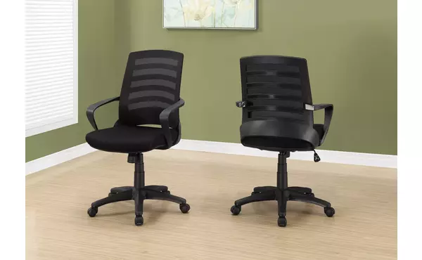 office chair - black - black mesh - multi position by monarch specialties