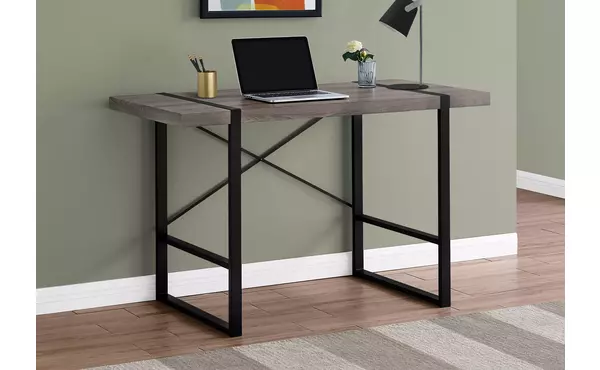 computer desk - 48 l - dark taupe - black metal by monarch specialties