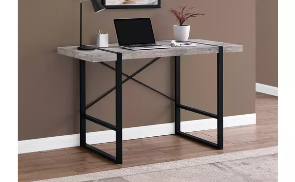 computer desk - 48 l - taupe reclaimed wood - black metal by monarch specialties
