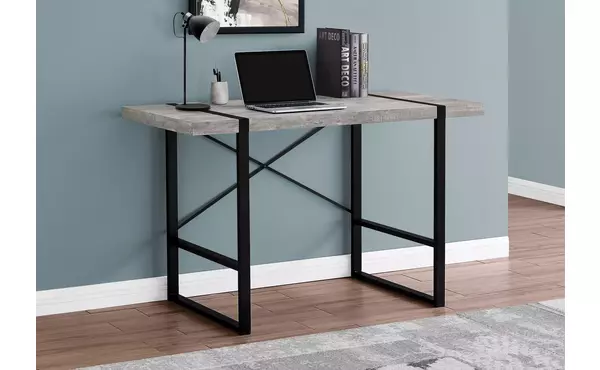 computer desk - 48 l - grey reclaimed wood - black metal by monarch specialties