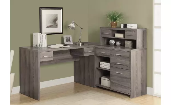 computer desk - dark taupe left or right facing corner by monarch specialties