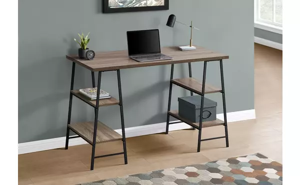 computer desk - 48 l - dark taupe - black metal by monarch specialties