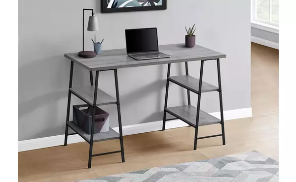 computer desk - 48 l - grey - black metal by monarch specialties