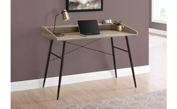 computer desk - 48 l - dark taupe - black metal by monarch specialties