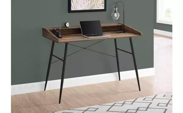 computer desk - 48 l - brown reclaimed wood - black metal by monarch specialties